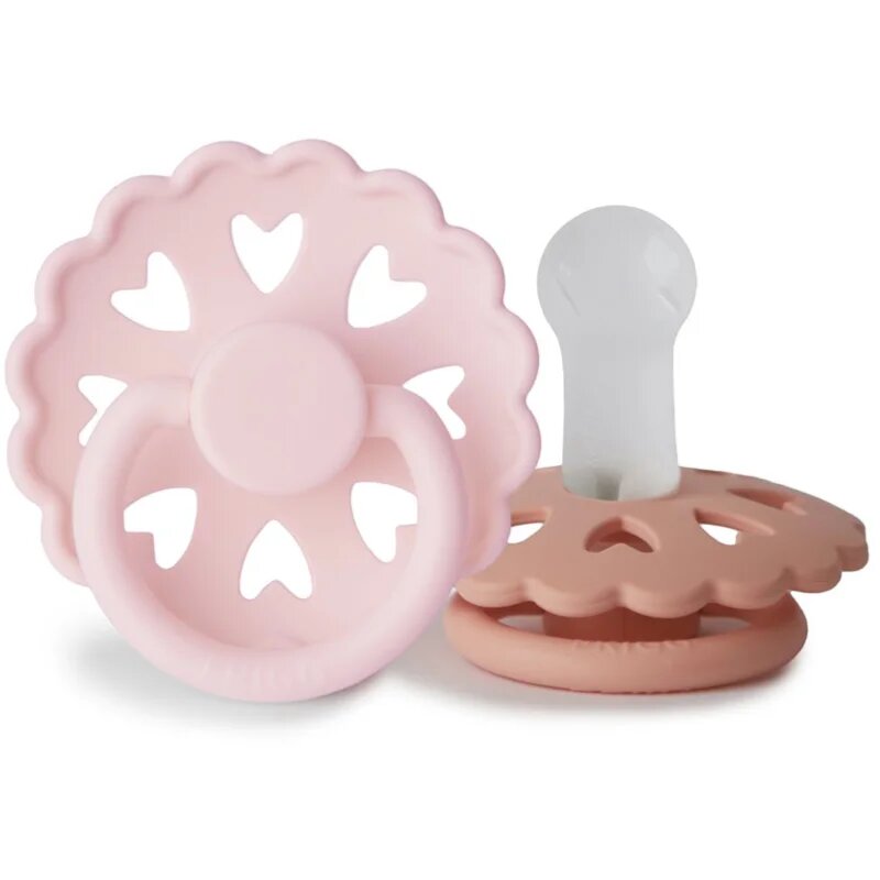FRIGG Fairytale Round Silicone 2-Pack Size 2 dudlík The Snow Queen/The Princess and the Pea 2 ks