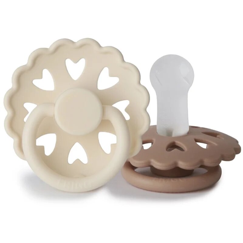 FRIGG Fairytale Round Silicone 2-Pack Size 2 dudlík The Ugly Duckling/The Emperors New Clothes 2 ks