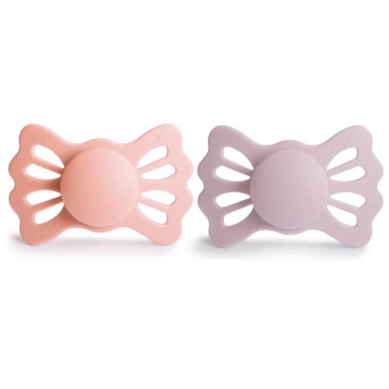 FRIGG Lucky Size 2:6-18 months dudlík Pretty in Peach/Primrose 2 ks