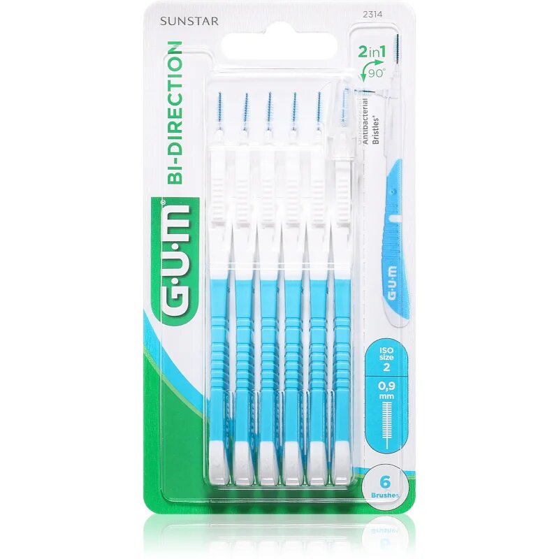 G.U.M Bi Direction Interdental Brush 2314 mezizubní kartáčky 09 mm 6 ks