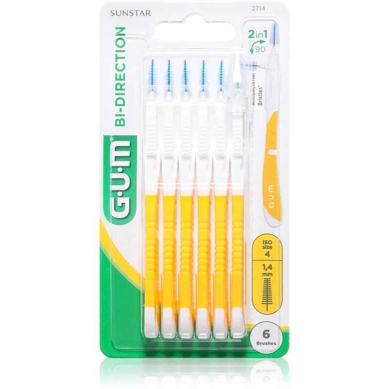 G.U.M Bi Direction Interdental Brush 2714 mezizubní kartáčky 14 mm 6 ks