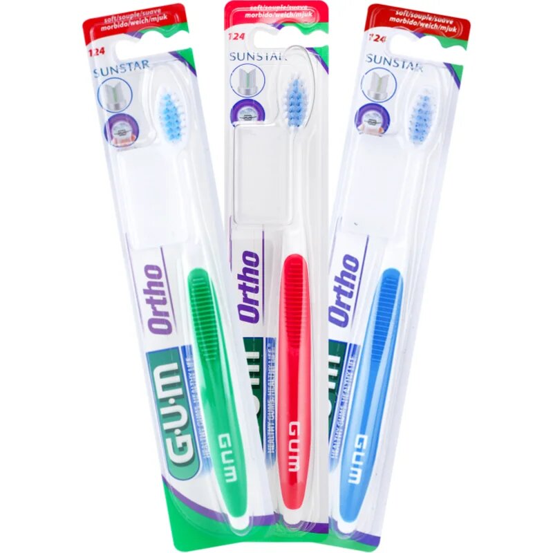 G.U.M Ortho 124 zubní kartáček pro uživatele fixních rovnátek soft 1 ks