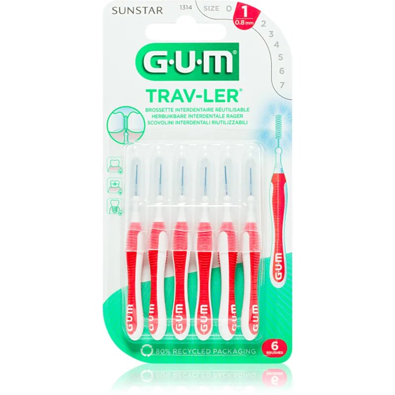 G.U.M Trav-Ler Interdental mezizubní kartáčky 08 mm 6 ks