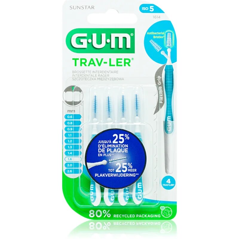 G.U.M Trav-Ler Interdental mezizubní kartáčky 16 mm 4 ks