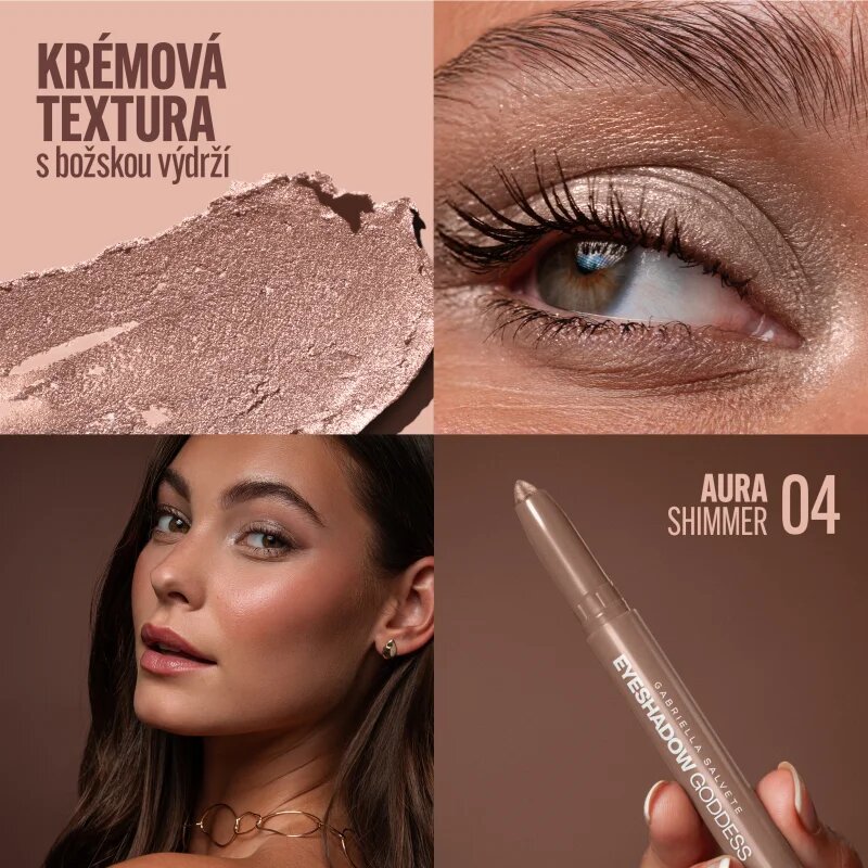 Gabriella Salvete Eyeshadow Goddess krémové oční stíny v tužce odstín Shimmer 04 Aura 1.3 g