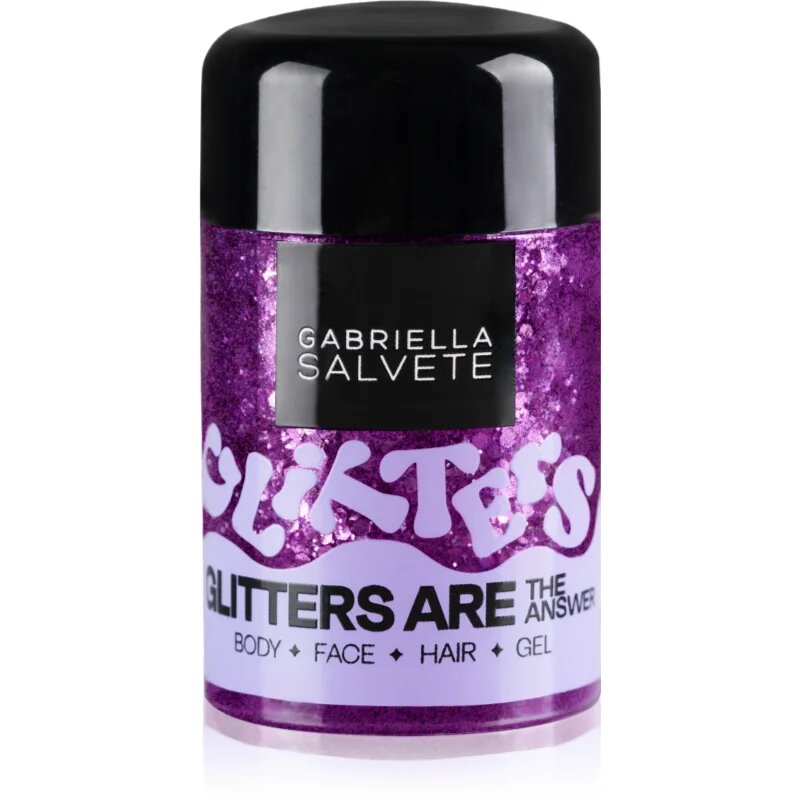 Gabriella Salvete Glitters Are The Answer jemné gelové třpytky na tvář tělo a vlasy odstín Violet 10 ml