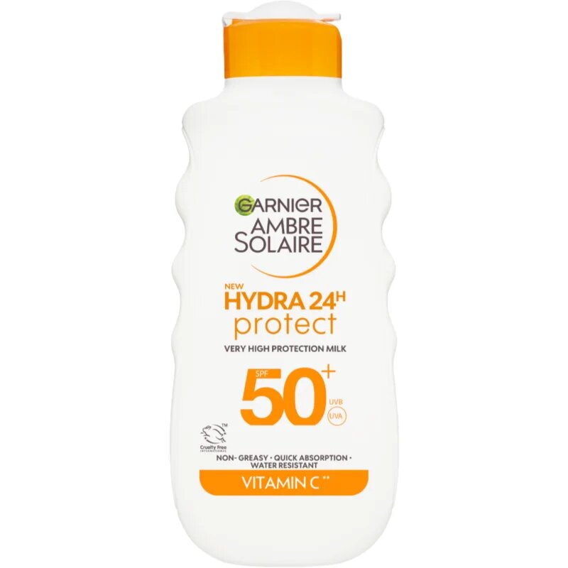 Garnier Ambre Solaire Hydra 24h ochranné opalovací mléko s hydratačním účinkem SPF 50+ 175 ml