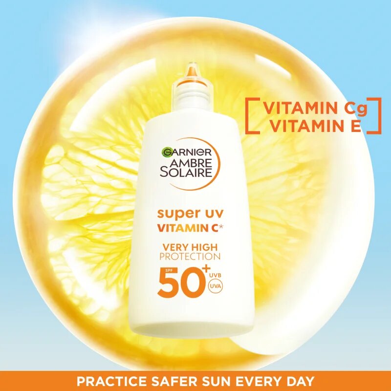 Garnier Ambre Solaire Super UV Vitamin C lehký ochranný fluid proti tmavým skvrnám SPF 50+ 40 ml