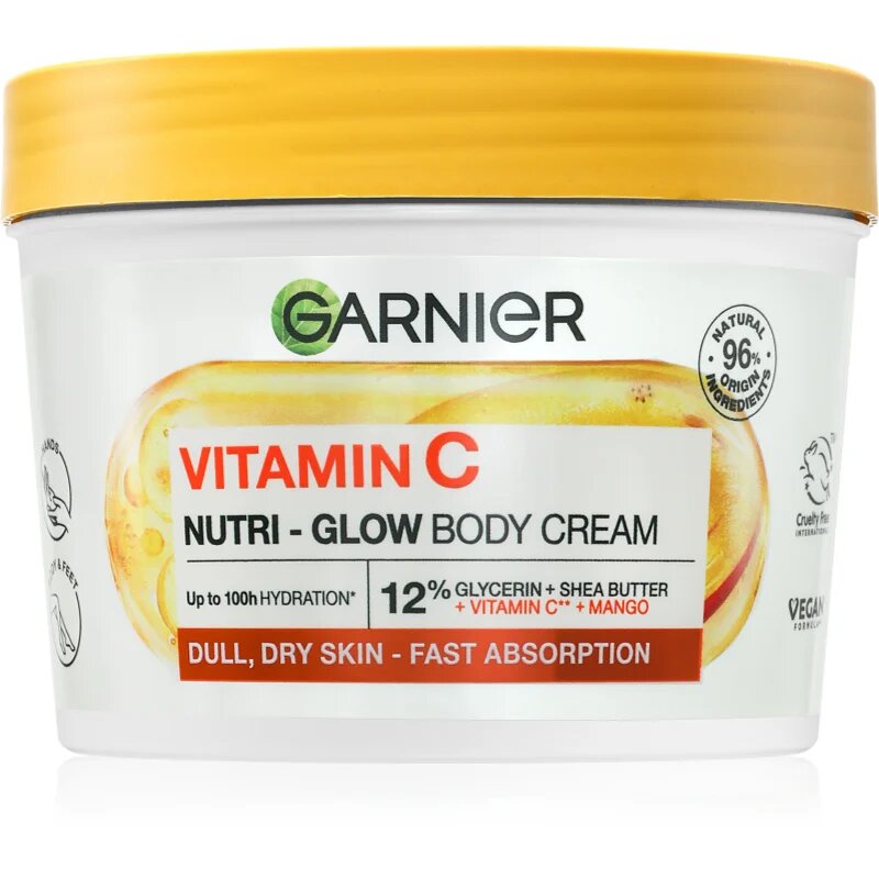 Garnier Body SuperFood rozjasňující tělový krém s vitaminem C 380 ml