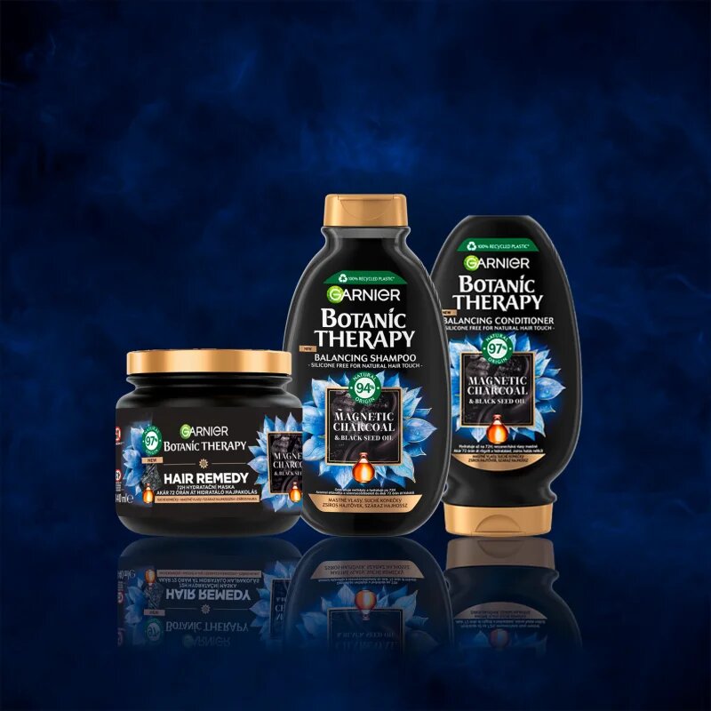 Garnier Botanic Therapy Magnetic Charcoal šampon pro mastnou vlasovou pokožku a suché konečky 400 ml