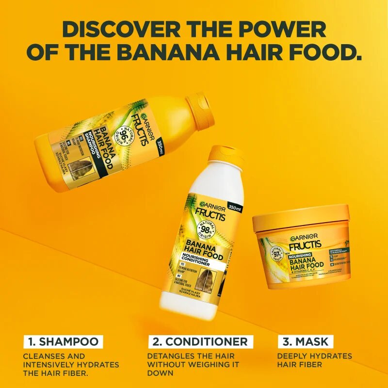 Garnier Fructis Banana Hair Food vyživující šampon pro suché vlasy 350 ml
