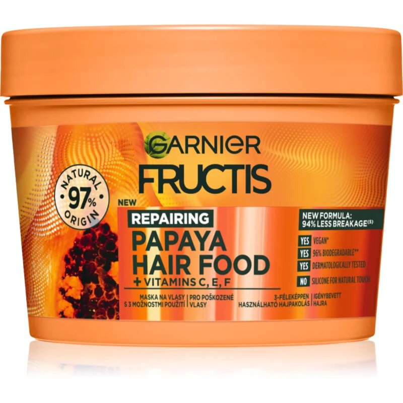 Garnier Fructis Papaya Hair Food obnovující maska pro poškozené vlasy 400 ml