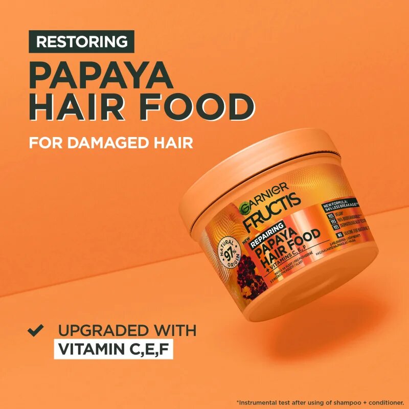 Garnier Fructis Papaya Hair Food obnovující maska pro poškozené vlasy 400 ml