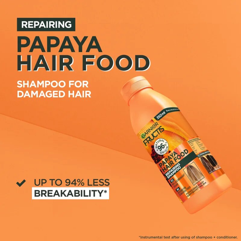 Garnier Fructis Papaya Hair Food regenerační šampon pro poškozené vlasy 350 ml
