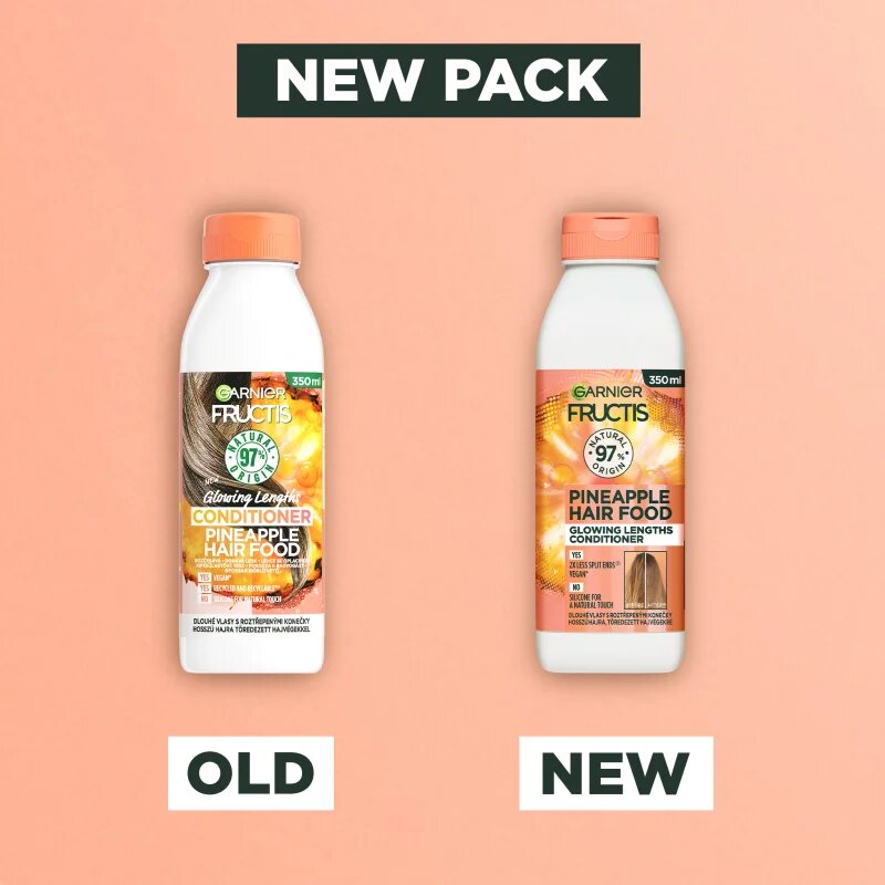 Garnier Fructis Pineapple Hair Food rozjasňující kondicionér pro dlouhé vlasy 350 ml