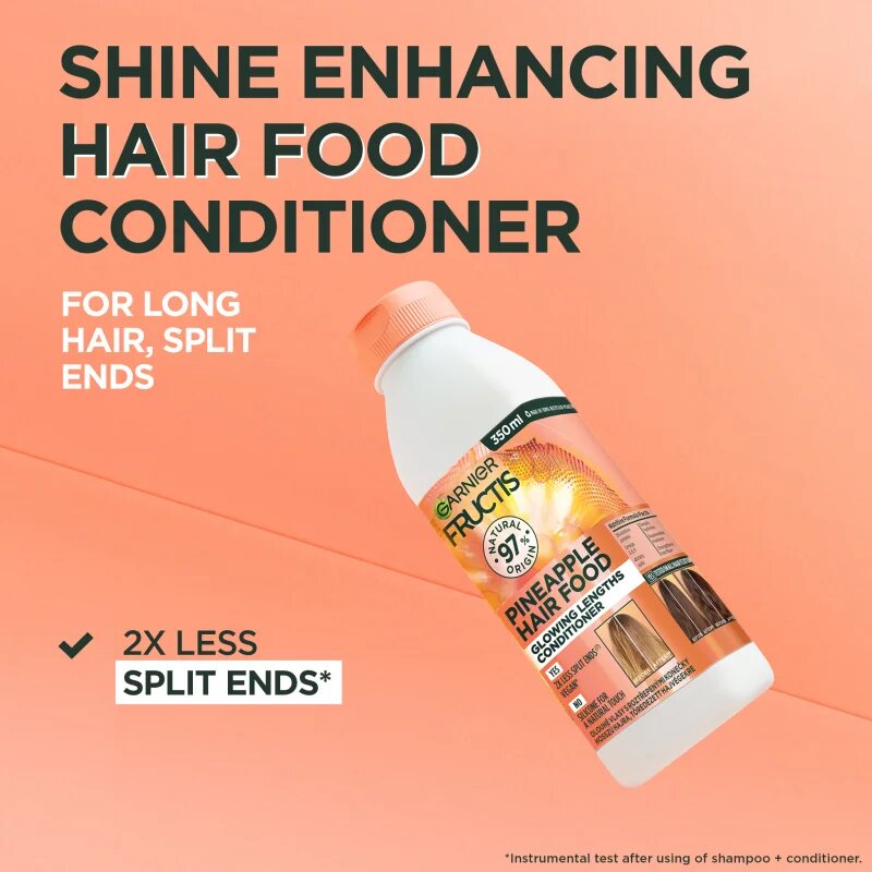 Garnier Fructis Pineapple Hair Food rozjasňující kondicionér pro dlouhé vlasy 350 ml