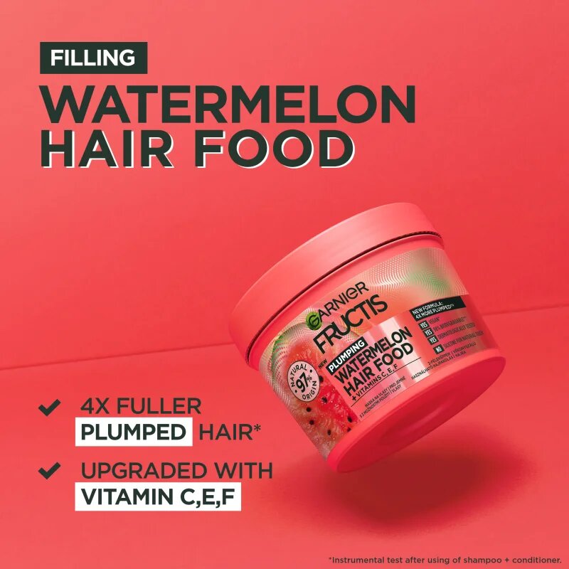 Garnier Fructis Watermelon Hair Food maska pro jemné a zplihlé vlasy 390 ml