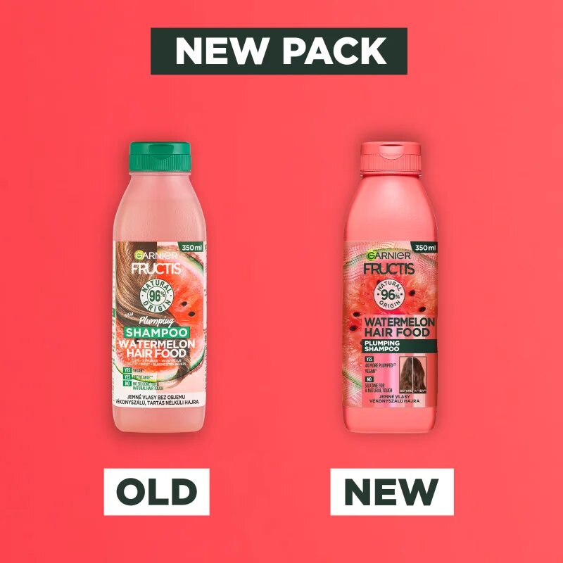 Garnier Fructis Watermelon Hair Food šampon pro jemné a zplihlé vlasy 350 ml