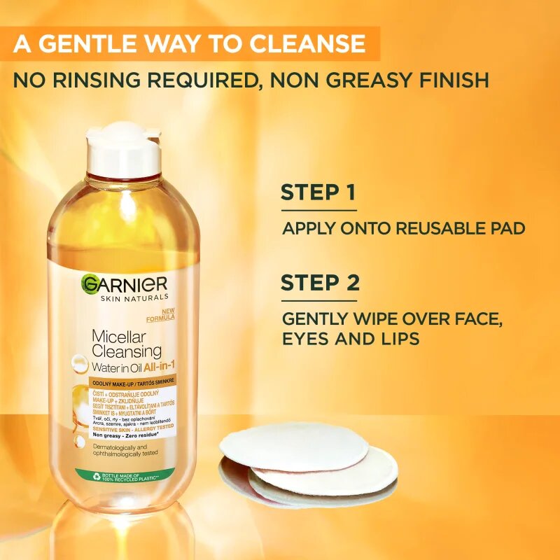 Garnier Micellar dvoufázová micelární voda 3 v 1 100 ml