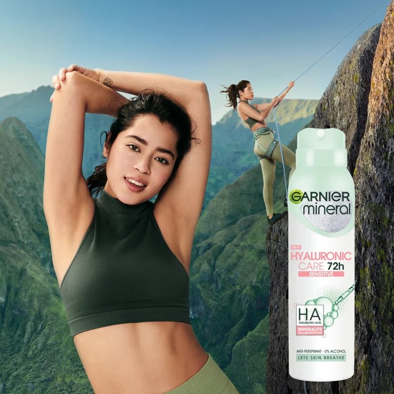 Garnier Mineral Hyaluronic Care antiperspirant ve spreji pro citlivou pokožku 150 ml