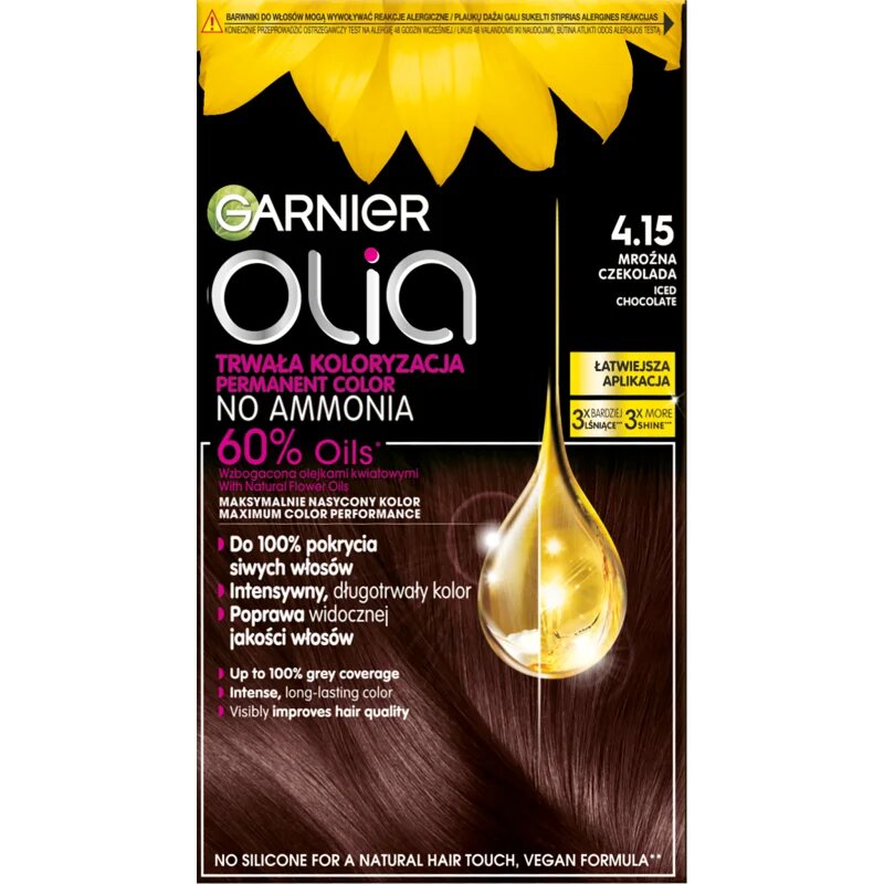 Garnier Olia Big Kit permanentní barva na vlasy odstín 4.15 Mroźna Czekolada 1 ks