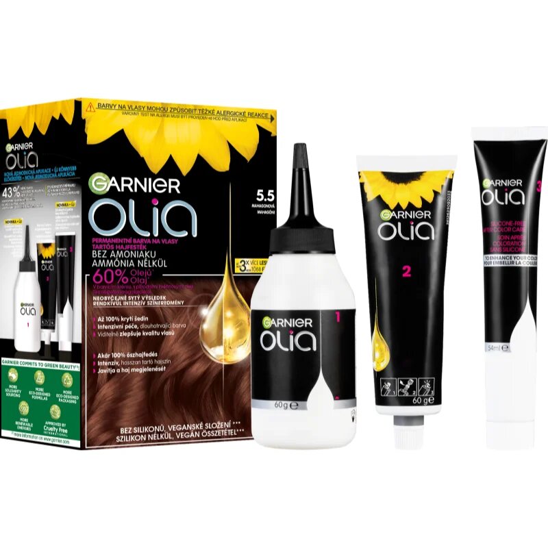 Garnier Olia Big Kit permanentní barva na vlasy odstín 5.5. Mahogany Brown 1 ks