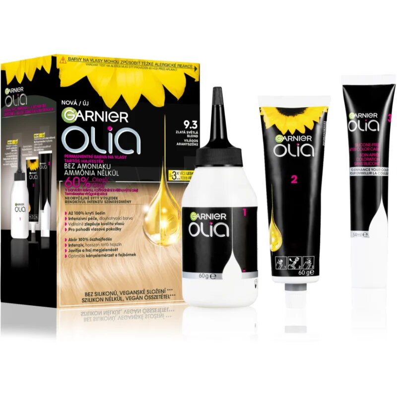 Garnier Olia Big Kit permanentní barva na vlasy odstín 9.3 Gold Light Blond 1 ks