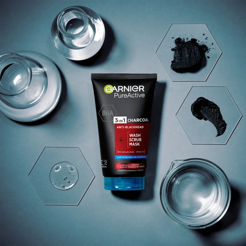 Garnier Pure Active Charcoal čisticí gel 3 v 1 proti černým tečkám 150 ml