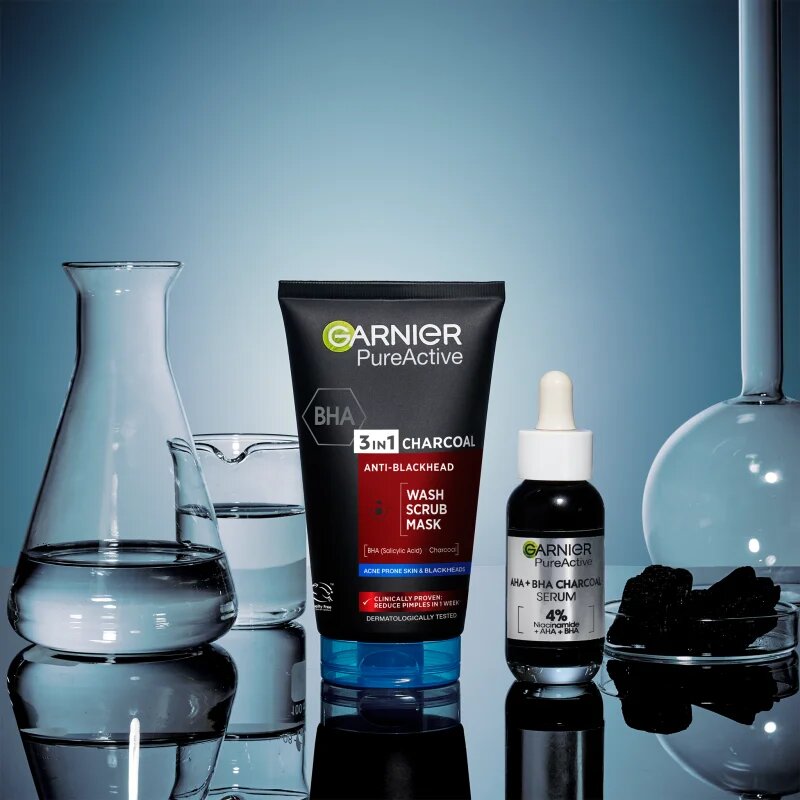 Garnier Pure Active Charcoal čisticí gel 3 v 1 proti černým tečkám 150 ml