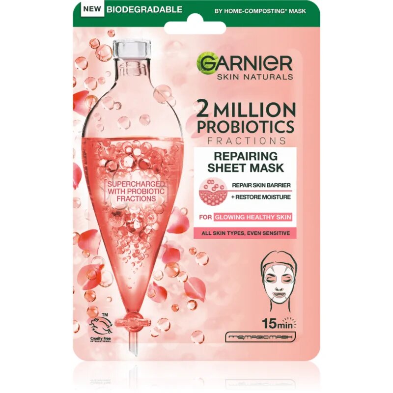 Garnier Textil Masks 2 Million Probiotics regenerační maska na obličej 22 g