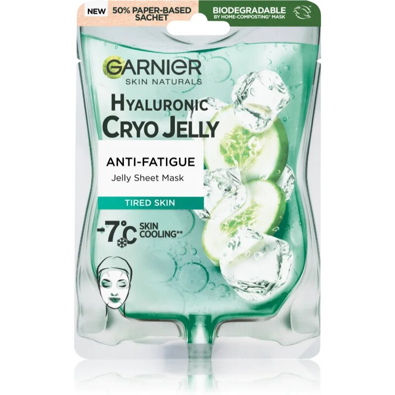 Garnier Textil Masks Cryo Jelly hydratační gelová maska s kyselinou hyaluronovou 27 g