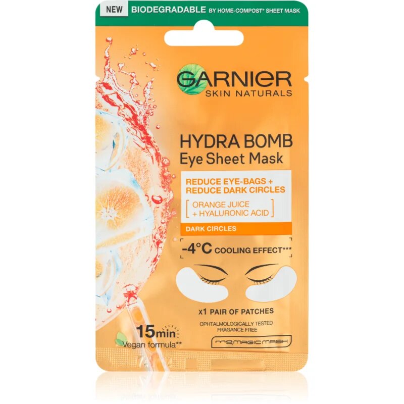 Garnier Textil Masks Hydra Bomb maska na oční okolí s kyselinou hyaluronovou 6 g