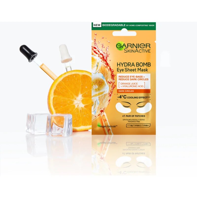 Garnier Textil Masks Hydra Bomb maska na oční okolí s kyselinou hyaluronovou 6 g