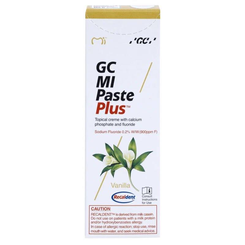 GC MI Paste Plus remineralizační ochranný krém pro citlivé zuby s fluoridem příchuť Vanilla 35 ml