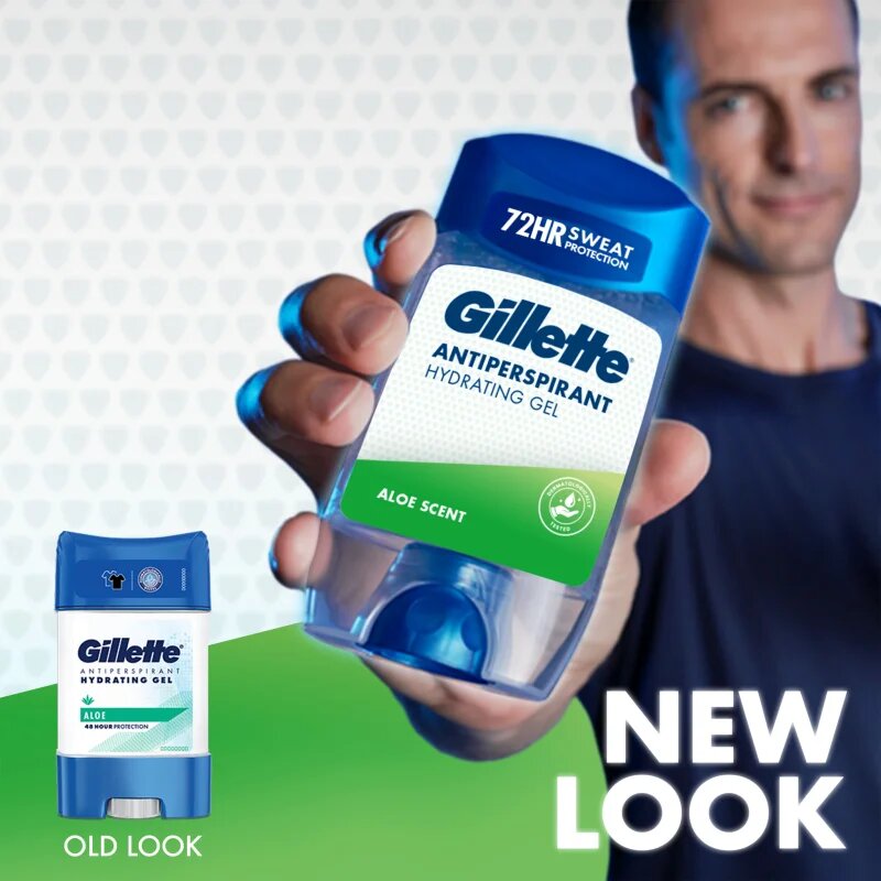 Gillette Antiperspirant Hydrating Gel Aloe Scent gelový antiperspirant s hydratačním účinkem pro muže 70 ml