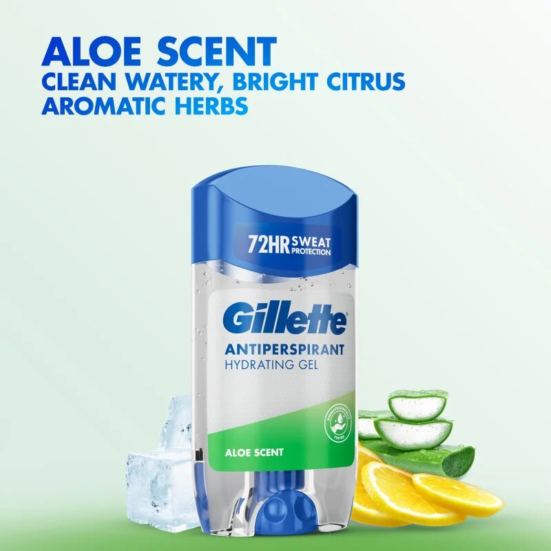 Gillette Antiperspirant Hydrating Gel Aloe Scent gelový antiperspirant s hydratačním účinkem pro muže 70 ml