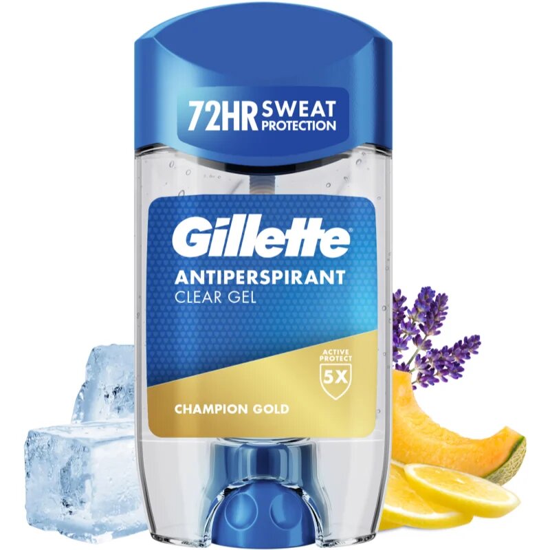 Gillette Champion Gold Antiperspirant Clear Gel gelový antiperspirant pro muže 70 ml