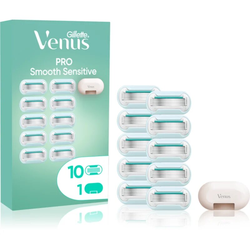 Gillette Venus PRO Smooth Sensitive náhradní břity + ochranný kryt 10 ks