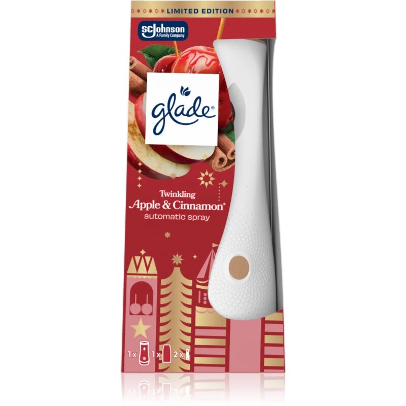 Glade Automatic Spray Twinkling Apple & Cinnamon automatický osvěžovač vzduchu s náplní 269 ml