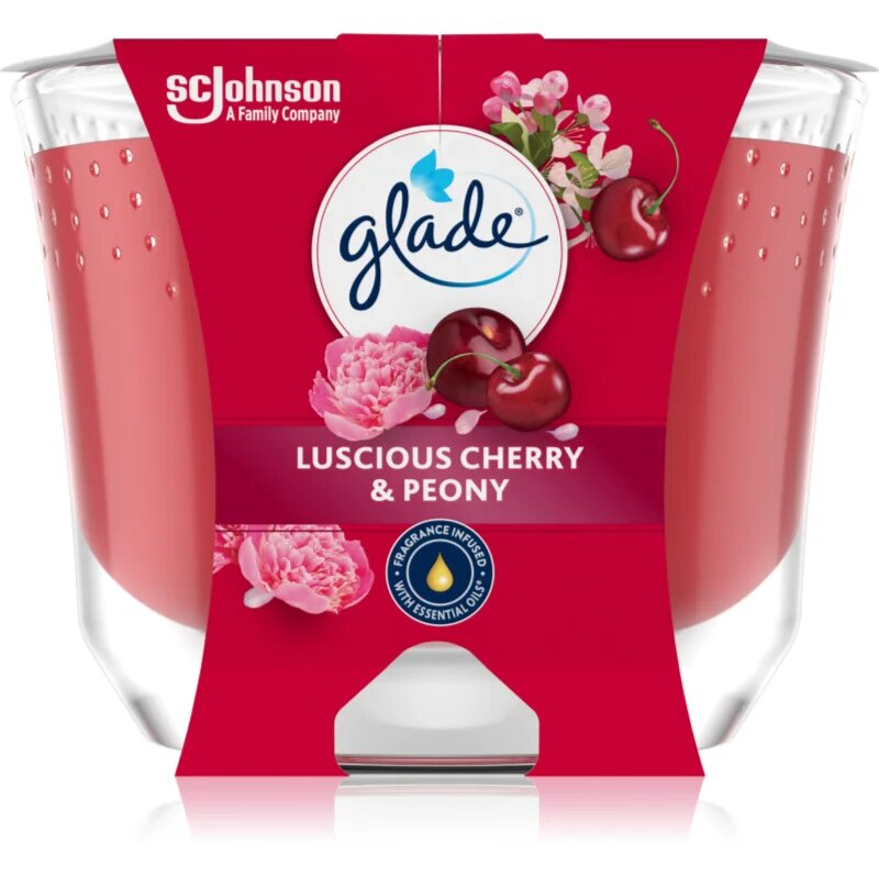Glade Luscious Cherry & Peony vonná svíčka 204 g