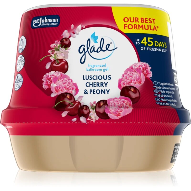 Glade Luscious Cherry & Peony vonný gel do koupelny 180 g