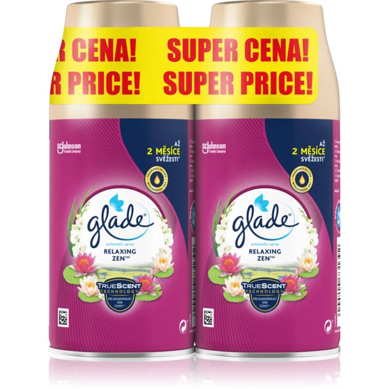 Glade Relaxing Zen automatický osvěžovač vzduchu – náhradní náplň 2x269 ml