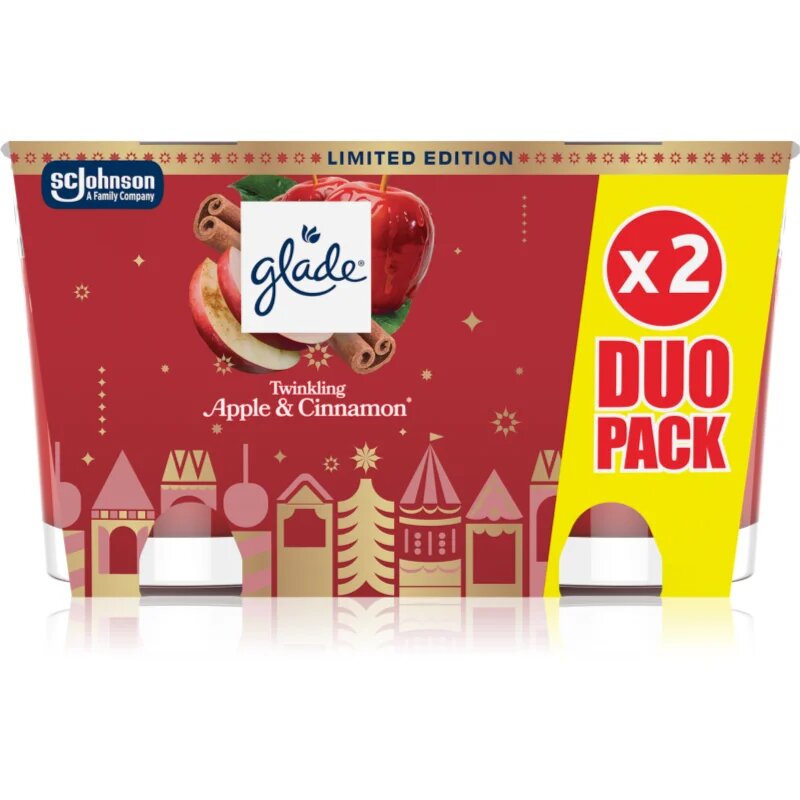 Glade Twinkling Apple & Cinnamon dárková sada 2x112 g