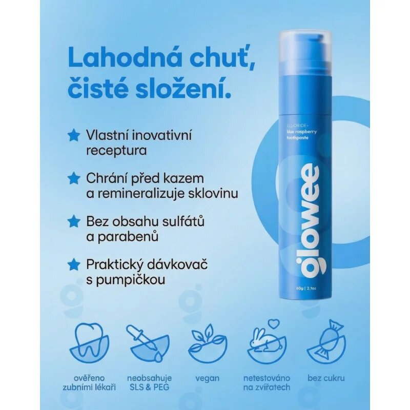 Glowee Blue Raspberry bělicí zubní pasta Blue Raspberry 60 g
