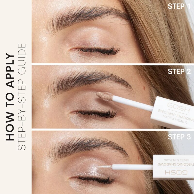 GOSH COPENHAGEN Eyeconic Shadows tekuté oční stíny 2 v 1 odstín 001 Basic B 1.5 ml