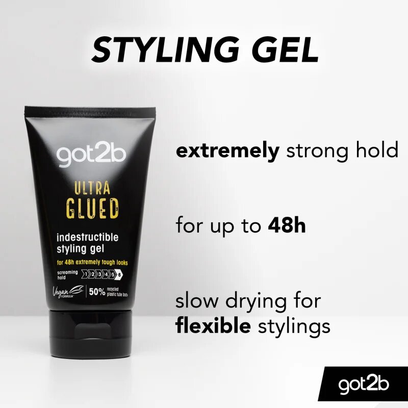 got2b Ultra Glued stylingový gel na vlasy s ultra silnou fixací 150 ml