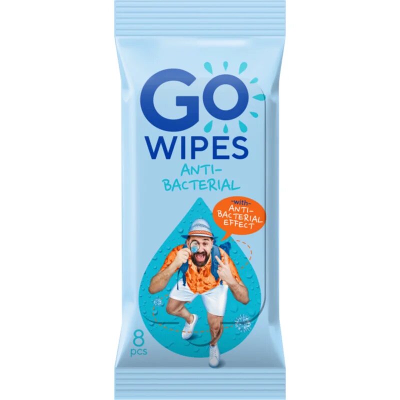 GoWipes Anti-Bacterial Effect osvěžující vlhčené ubrousky s antibakteriálním účinkem 10x8 ks