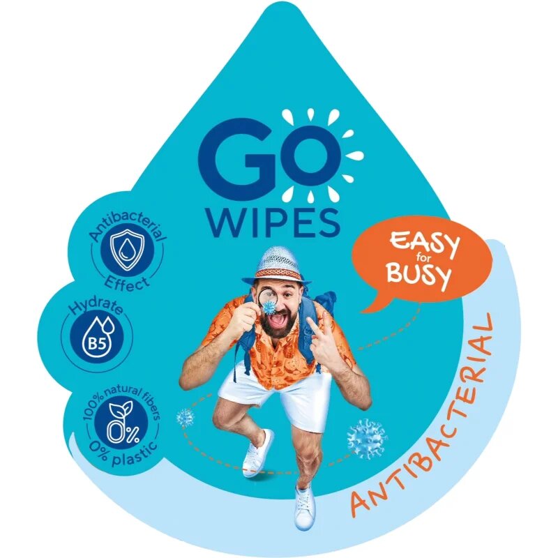 GoWipes Anti-Bacterial Effect osvěžující vlhčené ubrousky s antibakteriálním účinkem 10x8 ks