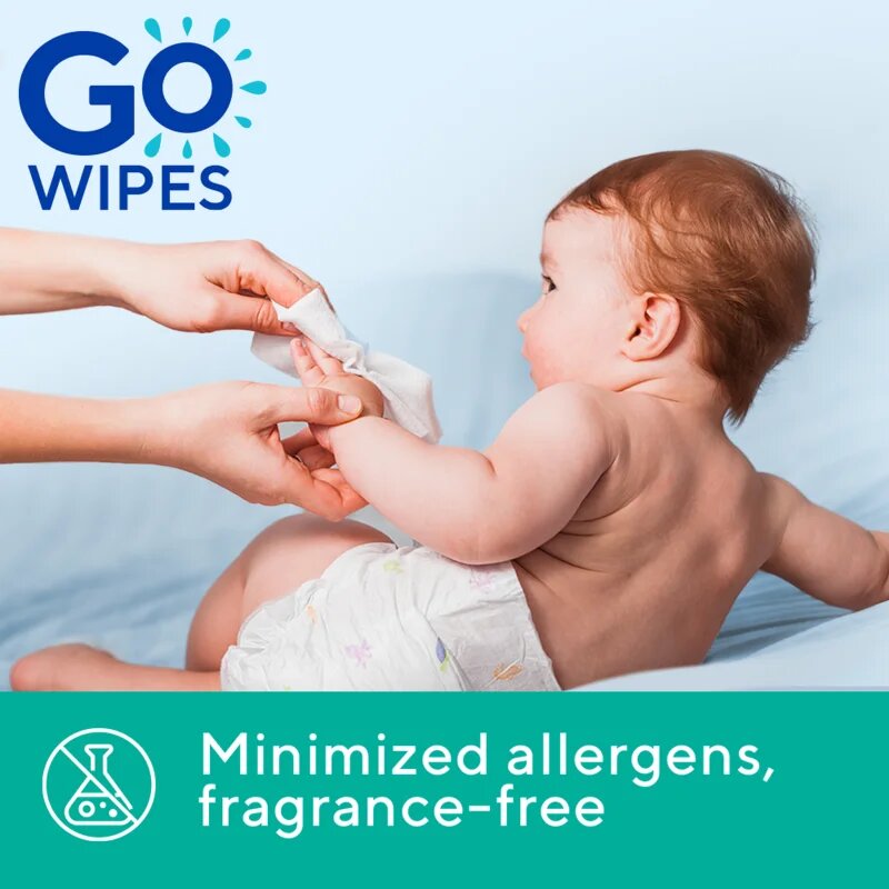 GoWipes Baby Wet Wipes dětské jemné vlhčené ubrousky pro velmi suchou citlivou a atopickou pokožku 24 ks