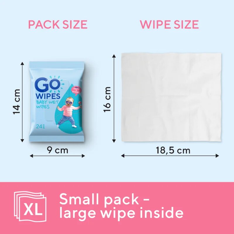GoWipes Baby Wet Wipes vlhčené ubrousky pro děti od narození 24 ks